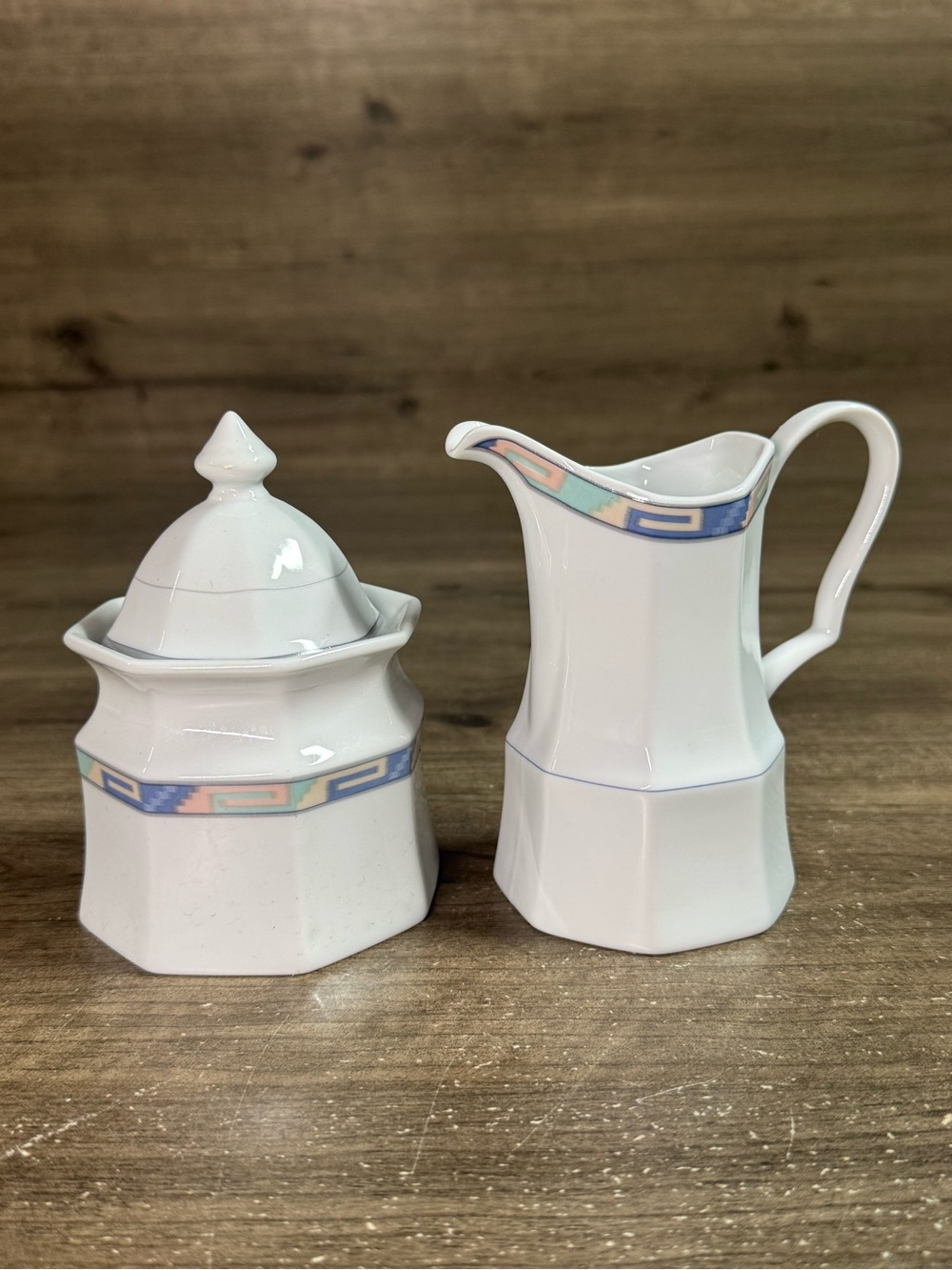 Christopher Stuart Southwest Y0002 Fine China Coffee Creamer Cup Sugar Bowl